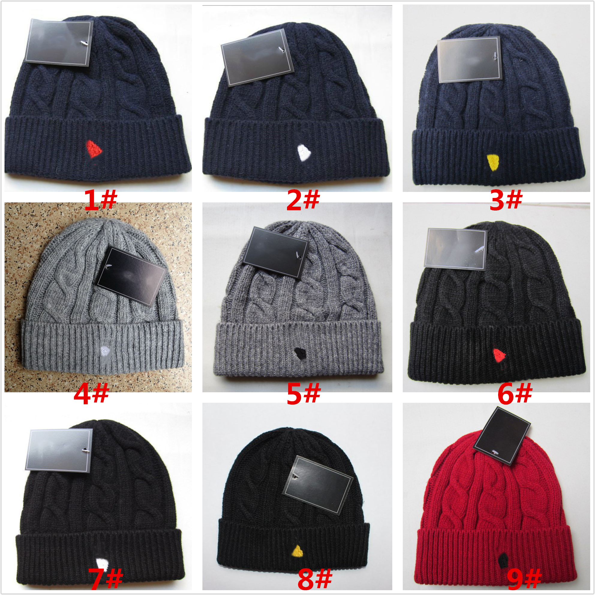 

Hot Sale Woollen Knitting Hat Men Women Brand Warm Winter Beanie Designer Knitted Hats In 9 Colors