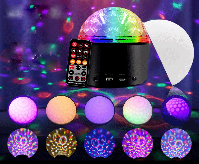 

Disco Lights Bluetooth Speaker,USB rechargable Party Lights Sound Activated,3 in 1 Remote Control Halloween Mini Ball Light,LED Night