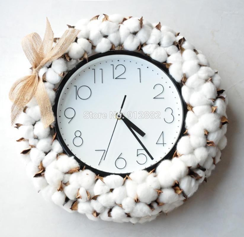 

2020 New design clock cotton wreath for Simple American style interior design decoration1, Wreath without clock