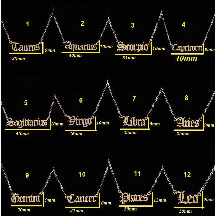 

Personalized Letter Zodiac Necklace Constellation Necklaces Custom Stainless Steel Old English Necklace Bir sqcUgx new_dhbest, Silver