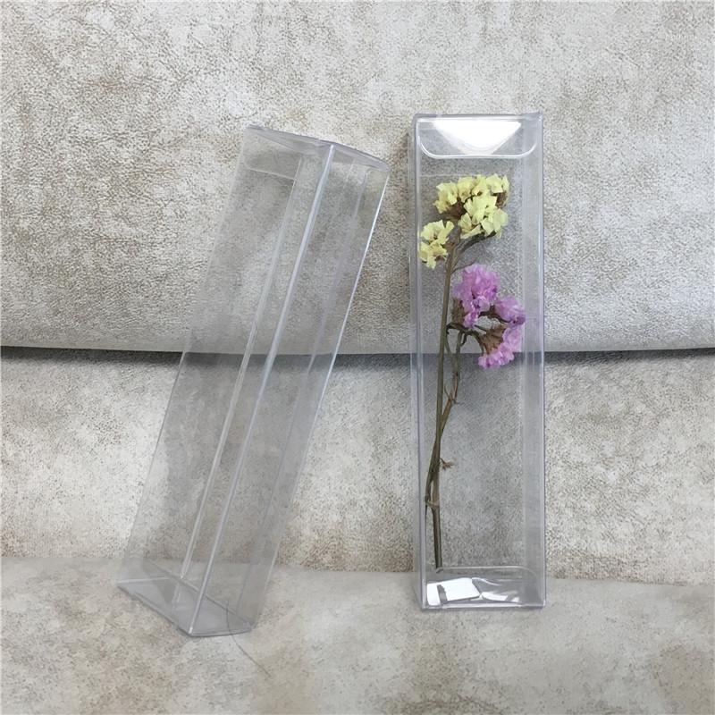 

10pcs/lot Long Clear PVC new Box Flower Packaging Transparent Display Boxes Jewelry Cake Gift box 3x4x16cm1