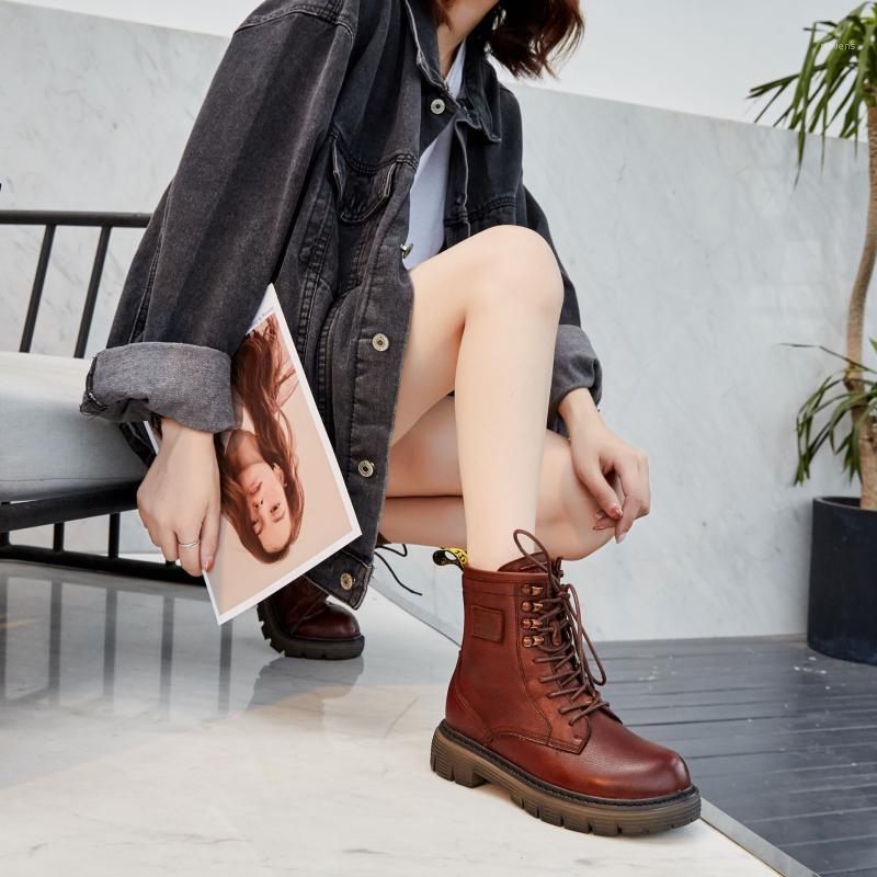 

2021 High Quality Women Winter Snow Boots Classic Black Genuine Leather Thick Wool Fur Warm Ankle Boots Low Heel Shoes Women1