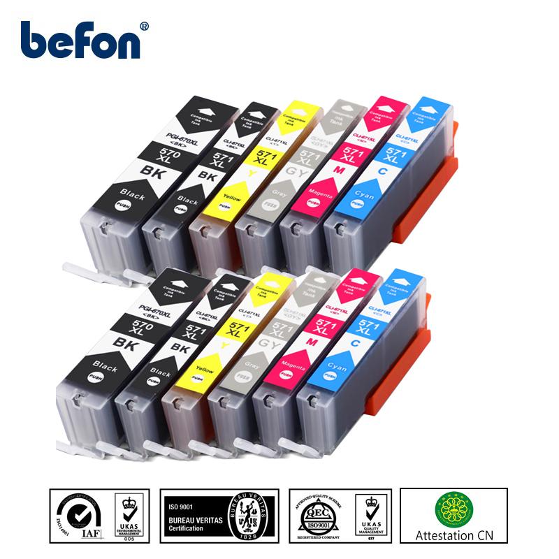 

befon PGI 570 CLI 571 Compatible Ink Cartridge for Canon Priner PIXMA MG5750 MG5751 MG6851 MG6852 TS6050 TS T5051