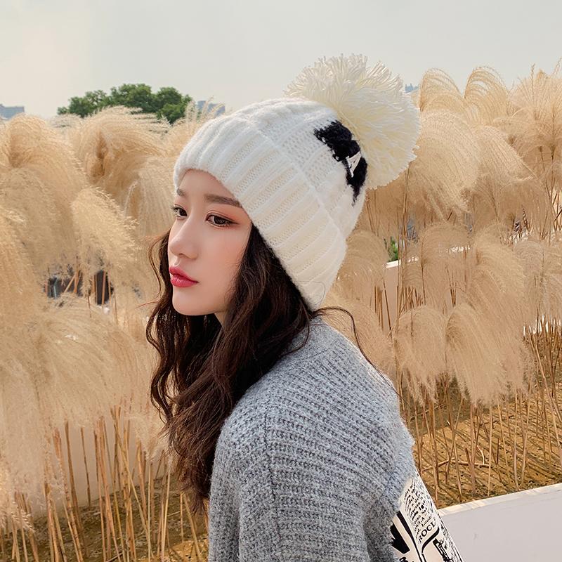 

Winter Hats for Woman Hip Hop Knitted Hat Women's Warm Slouchy Cap Crochet Ski Beanie Hat Female Soft Baggy Skullies Beanies, White