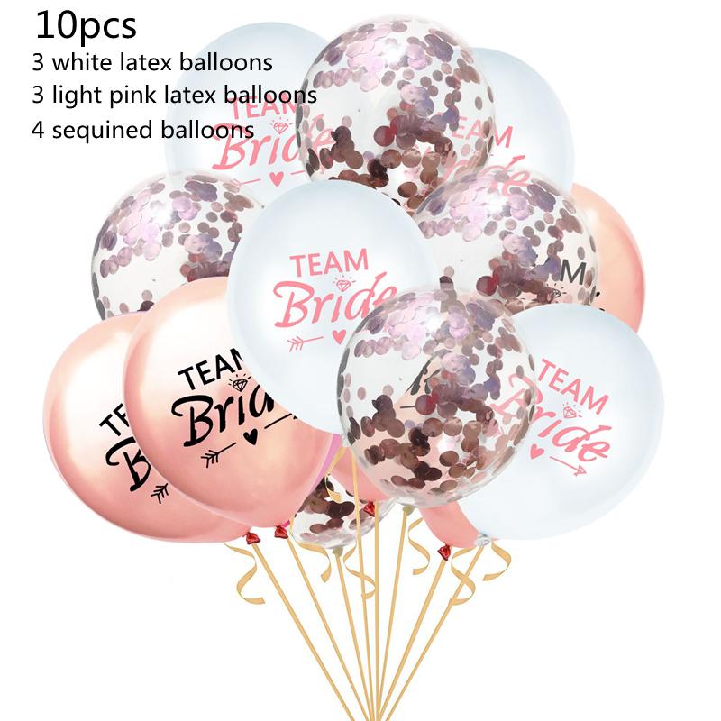 

10pcs12 inch new team bride latex confetti balloon combination single wedding hen party decoration supplies