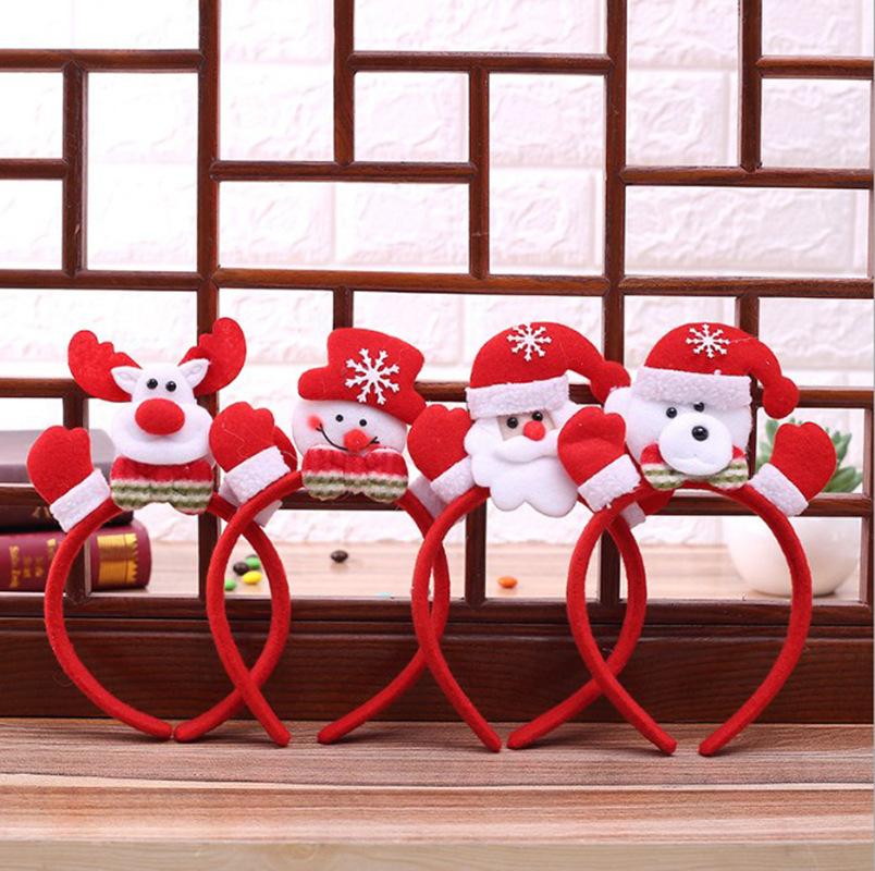 

Cute Cartoon Christmas Headband Adult Children Non-woven Deer Snowman Santa Claus Holiday Show Party Headwear
