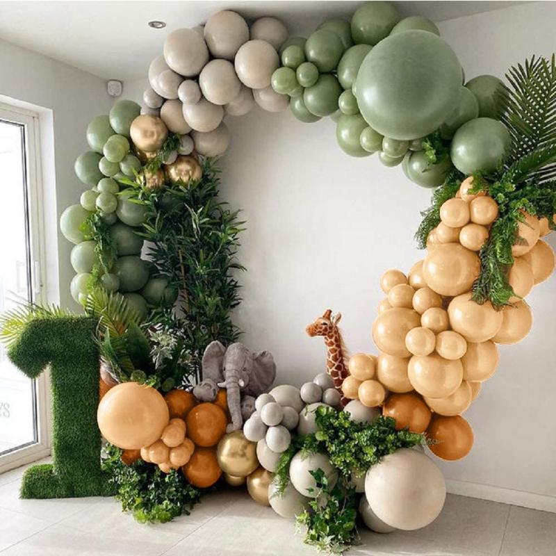 

Party Decoration Avocado Green Balloon Arch Jungle Birthday Balloons Garland Kit Globols Wedding Wild One First Decor