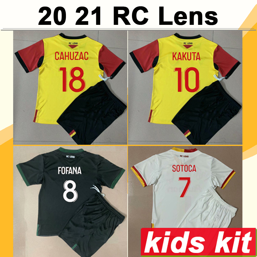 

20 21 RC Lens Kids Kit Soccer Jerseys KAKUTA FOFANA SOTOCA Home Away 3rd Football Shirt GANAGO MEDINA JEAN CAHUZAC PEREZ Child Short Sleeve, Tz896 2021 away no socks