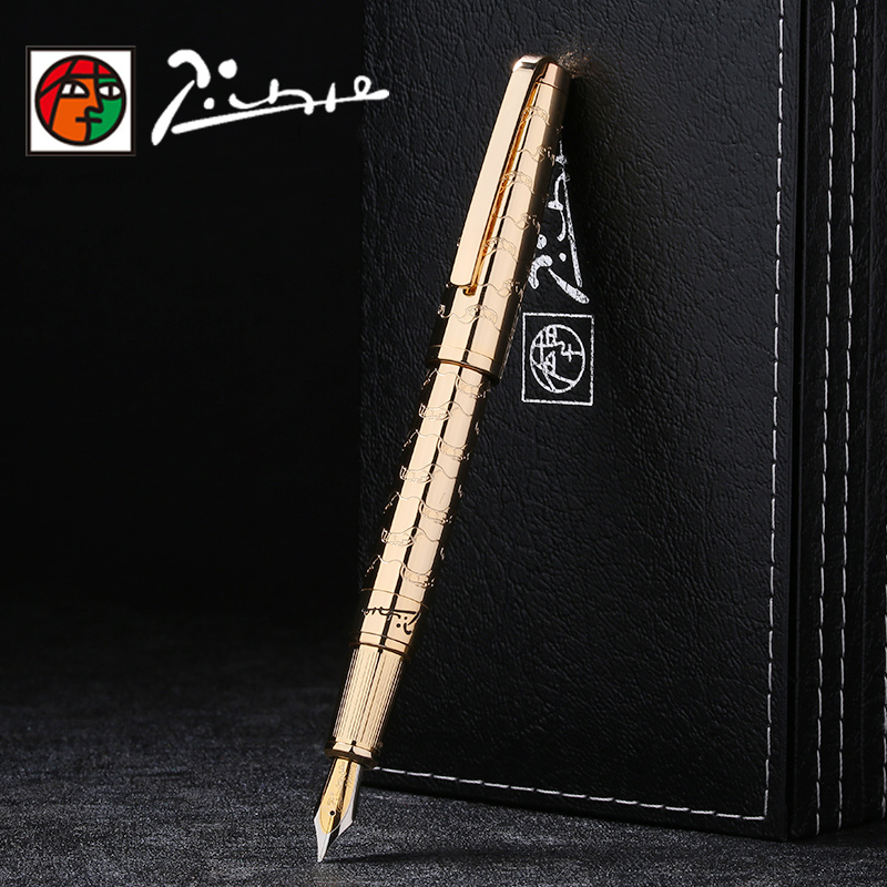 

Picasso Luxury Full Metal Iraurita fountain pen 0.5mm ink pens dolma kalem Pen Stationery signing pens 1040 T200115