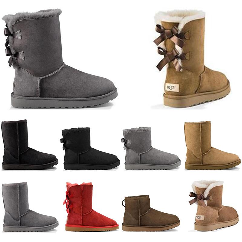 

2021 winter women snow boots fashion keep warm boot classic mini ankle short ladies girls womens booties triple black chestnut navy blue