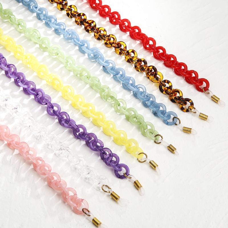 

Teamer Leopard Acrylic Chain for Glasses Fashion Women Sunglasses Chain Straps Lanyards Neck Reading Eyeglasses Cord Candy Color1, Silver