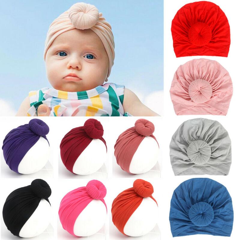 

Newborn Kids Baby Boy Girl Turban Knot Cotton Beanie Hat Winter Warm Cap Elegant Cotton Cute Sweet Cap