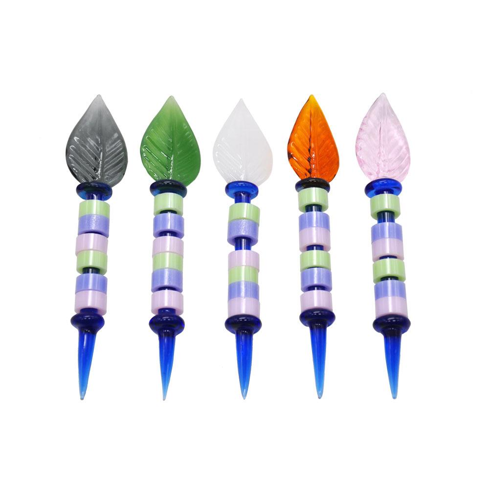 

Other Smoking Accessories Colorful Glass Dabber Pink Stick Carve Dab Tools Wax tool Carb Cap for quartz banger Dad Rigs Bong