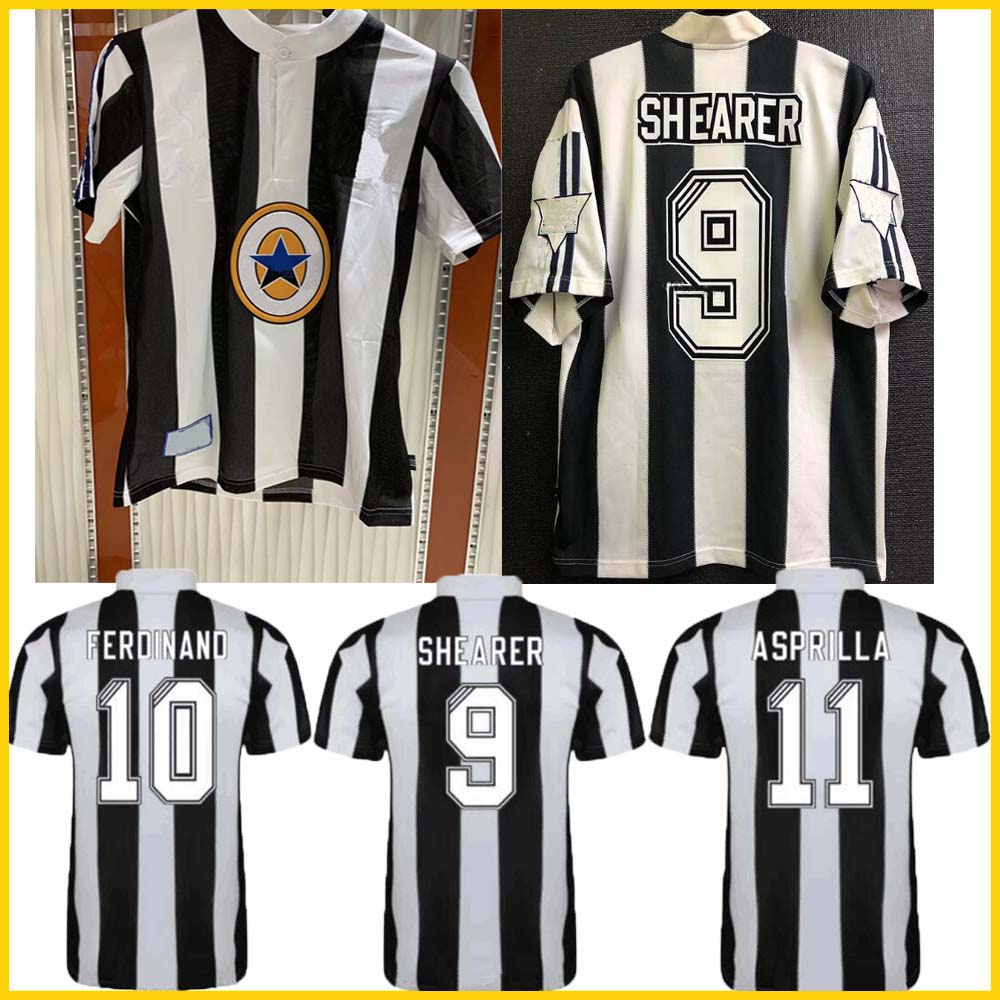 

1995 1997 Shearer Ferdinand Asprilla retro soccer jersey 95 97 Batty PEACOCK GILLESPIE ALBERT new classic vintage football shirt, 1995 1997 home