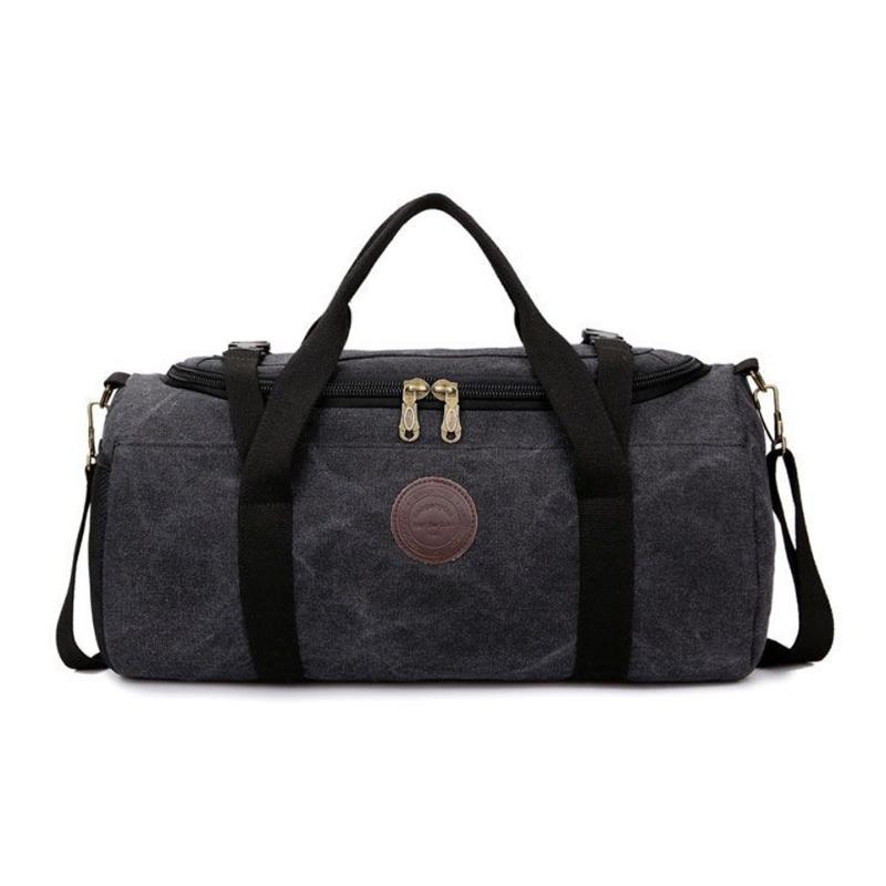 

Men Large Capacity Canvas Travel Bag Women Weekend Leisure Travel Hand Luggage Bags Totes Wearable Duffle Bags Tote Shoulder Bag, Black