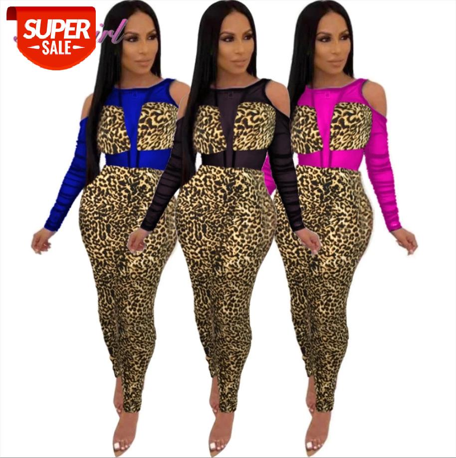 

Sexy Sheer Mesh Patchwork Leopard Print Night Party Jumpsuit Women 2020 Backless Hollow Out Outfit Club Rompers Female Overalls #o02U, Black;white