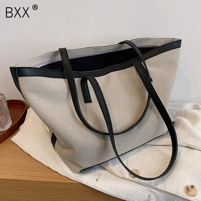 

[BXX] Vintage PU Leather High Capacity Bags For Women 2021 Fashion Crossbody Shoulder Bag Lady Trend Handbags HQ747, Black