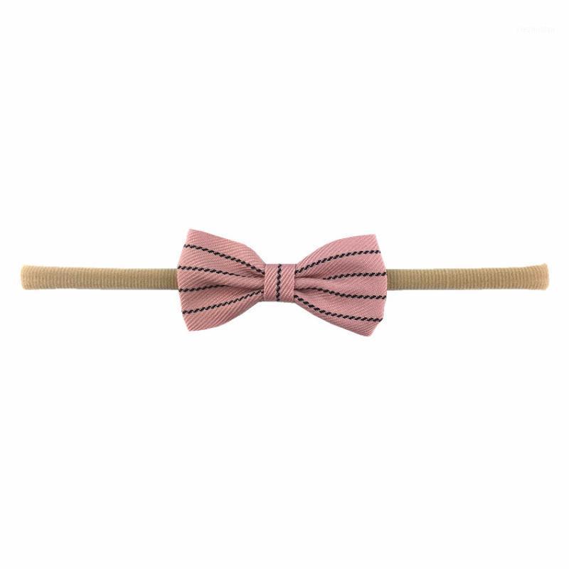 

30 pcs /lot,3 inch cute cotton striped ribbon bow with nylon headband1, White