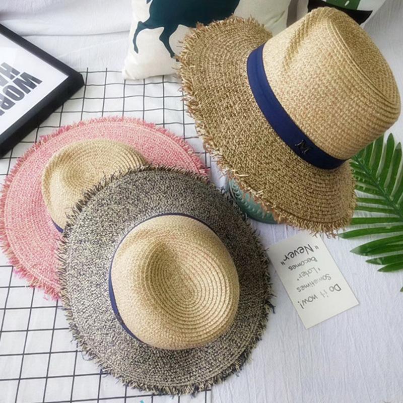 

Summer shade straw hat delicate straw braid cap seaside summer high quality hat fashion ladies comfortable sunscreen Panama, Khaki