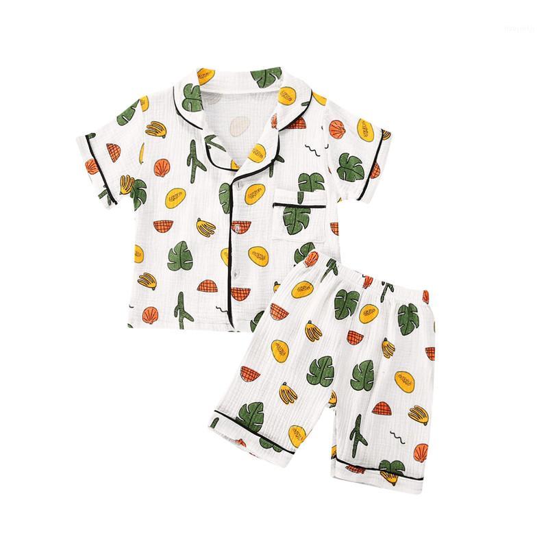 

Emmababy Baby Boy Girl Printed Pajama Sets Short Sleeve Shirt Top + Shorts 1-6Y Kids Children Summer Casual Cotton Sleepwear1