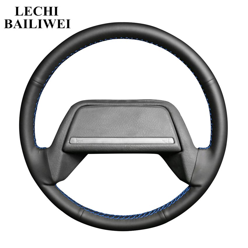 

Hand-stitched Black Steering Wheel Cover Artificial Leather Car Steering Wheel Covers for Lada 2108-2115