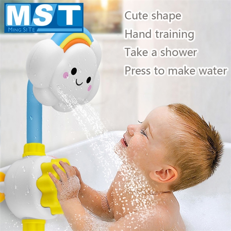 

Baby Bath Toys Spray Water Faucet Cloud Rainbow Shower Bathing Games Kids Shower Toy For Newborns Bath Spout Suckers Play Water LJ201019