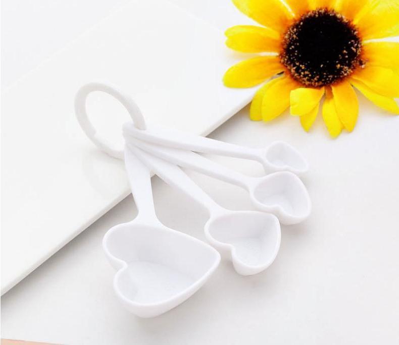 

100 Sets Free Shipping+heart Abs Measuring Spoons In Gift Box 3 Colors Available Wedding &bridal Shower Favors Party Gift