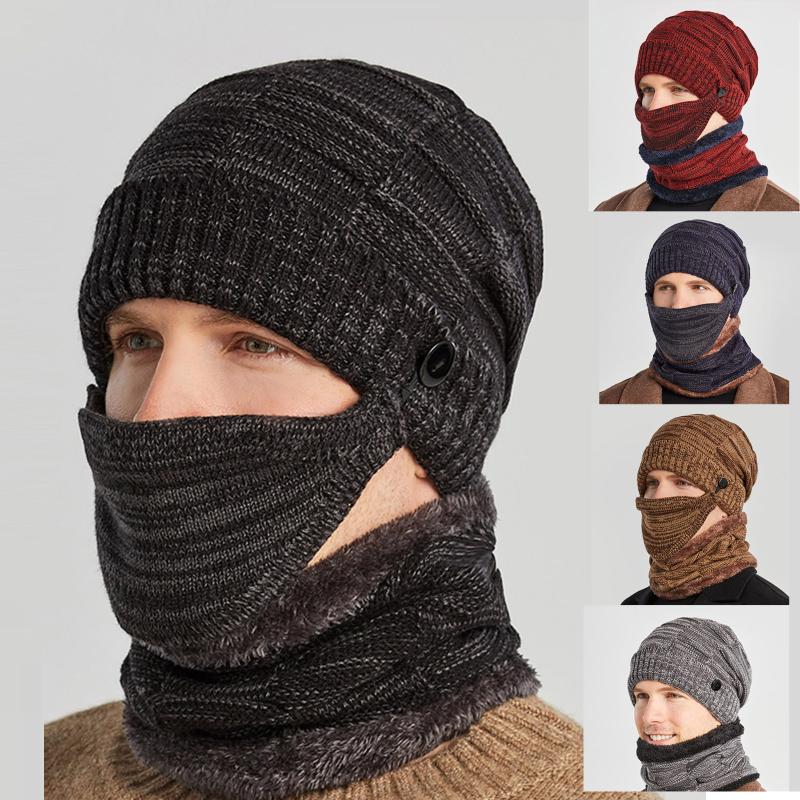 

Winter Windproof Thick Knitted Hat Outdoor Warm Cycling Windproof Ear Mask Wool Warmer Helmet Hat durable enough Brand new#35