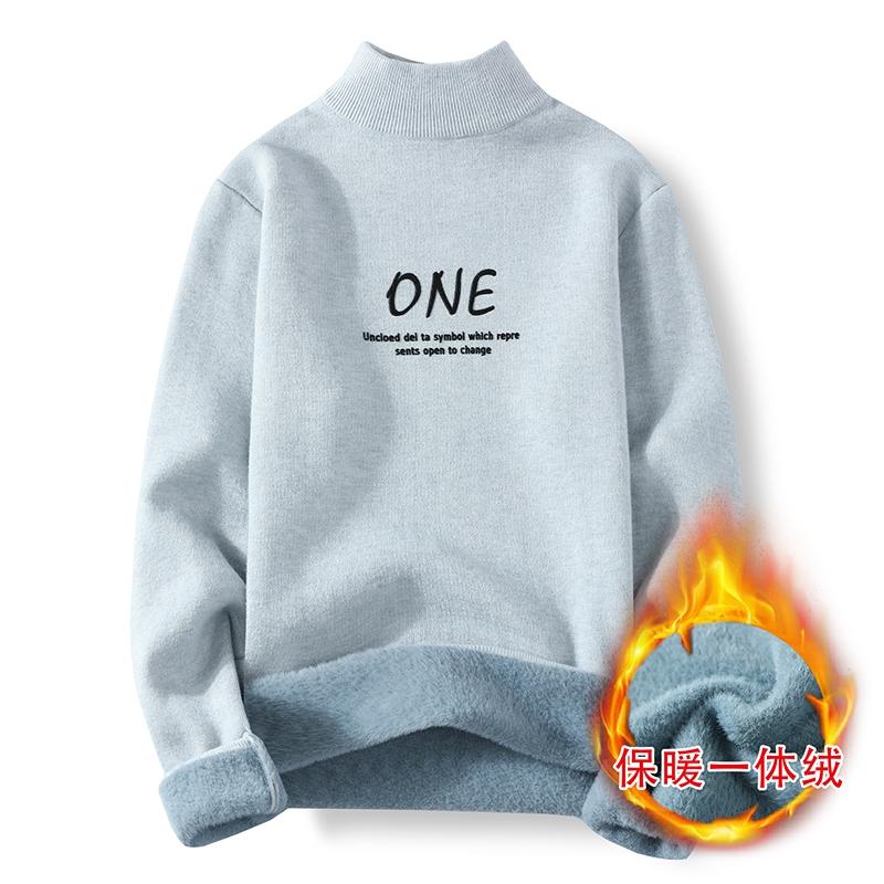 

2020 New Winter Arrival Thick Fleece Sweater Men Plus Velvet Turtleneck Mens Pullover Sweaters Soft Warm Pull Homme Men's Jumper, Black
