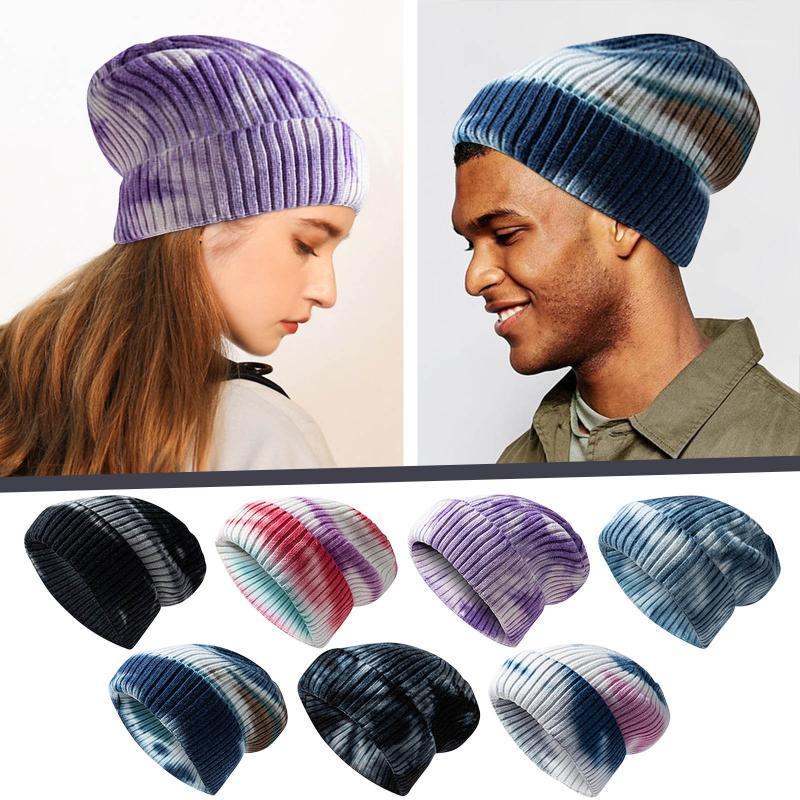 

Brand new stylish and high quality Unisex Fashion Tie Dyed Print Hats Knitted Wool Hat keep warm and windproof Convenient1