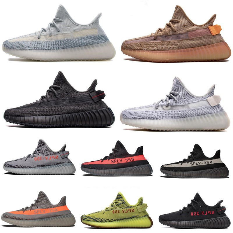 

Top Quality Kanye West Static Reflective V2 Running Shoes Marsh Tail Light Zyon Flax Cinder Men Women Sports Sneakers With Box, Color 6