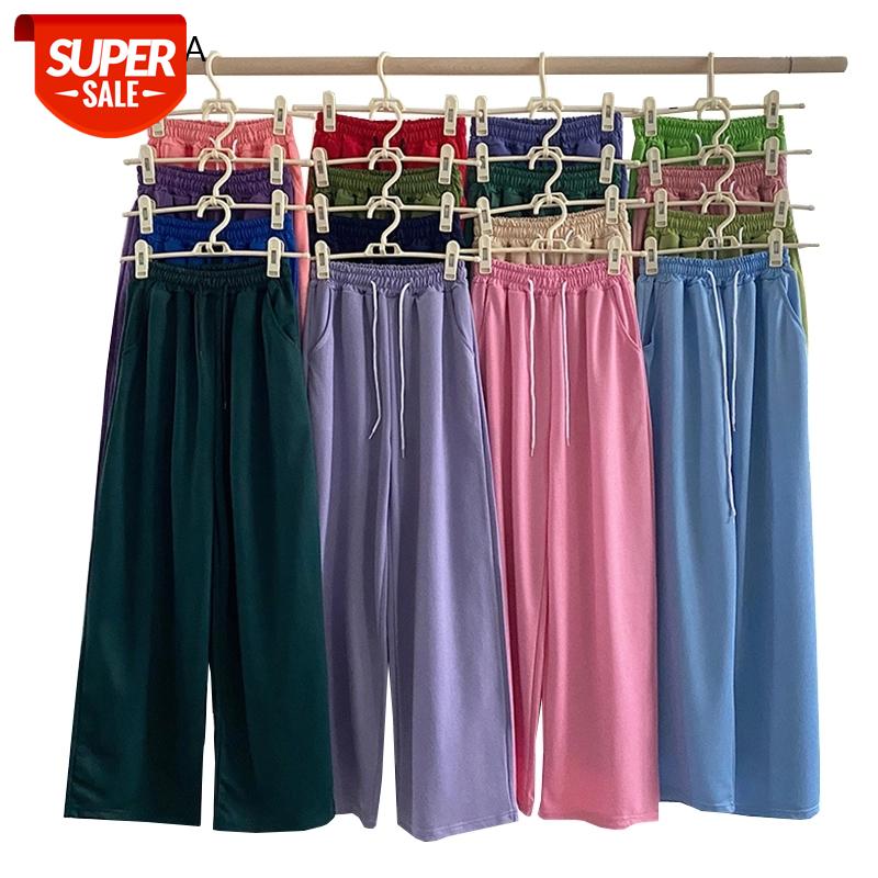 

Summer Women's Pants Casual Sweatpants Female Sports Pants High Waist Ladies Girls Trousers Streetwear Women Wide Leg Pant #Xc2N, Black;white