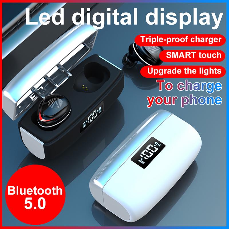 

W15 Bluetooth Headset Wireless Bluetooth 5.0 Digital Motion 6d Stereo In Ear 6D Noise Reduction Headset Binaural Calls, Black
