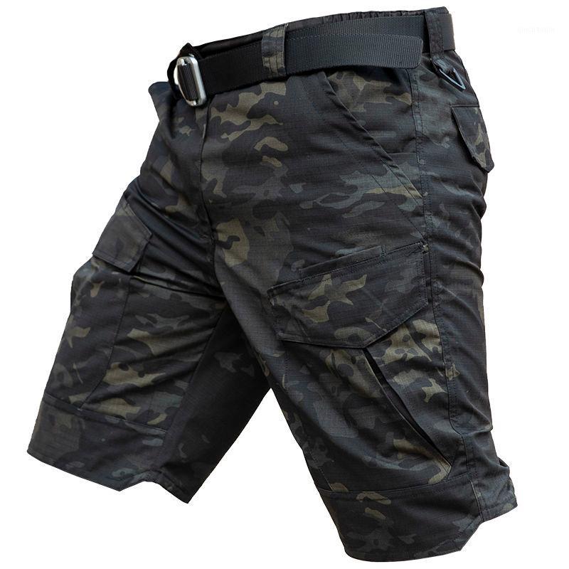 

Men' Hiking Shorts Multi Pocket Outdoor Working Shorts Camouflage Army Tactical Short Pants Summer Climbing Clothes1, Black