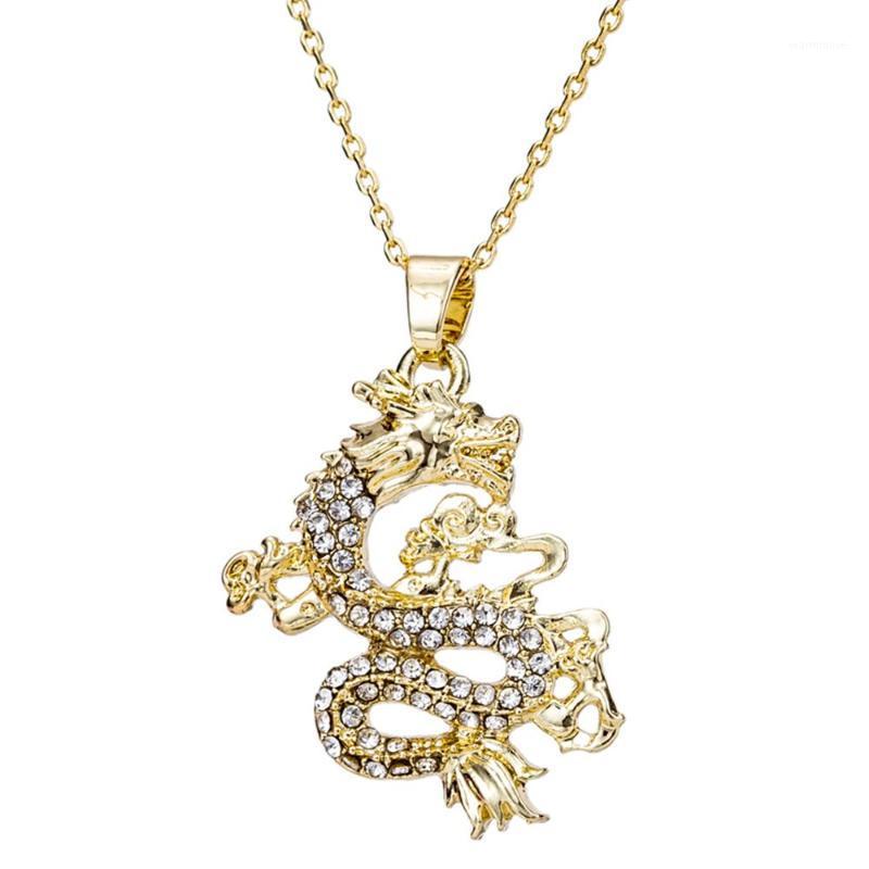 

Zircon Filled Dragon Pendant Necklace for Women Men Gold Color Filled Necklace Wedding Birthday Gifts1