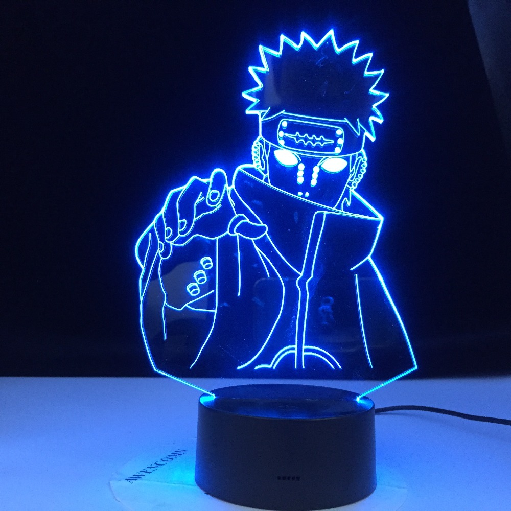 

Six Paths of Pain Naruto Nagato Figure Kids Night Light Led Colors Changing Child Bedroom Nightlight Birthday Gift Table Lamp