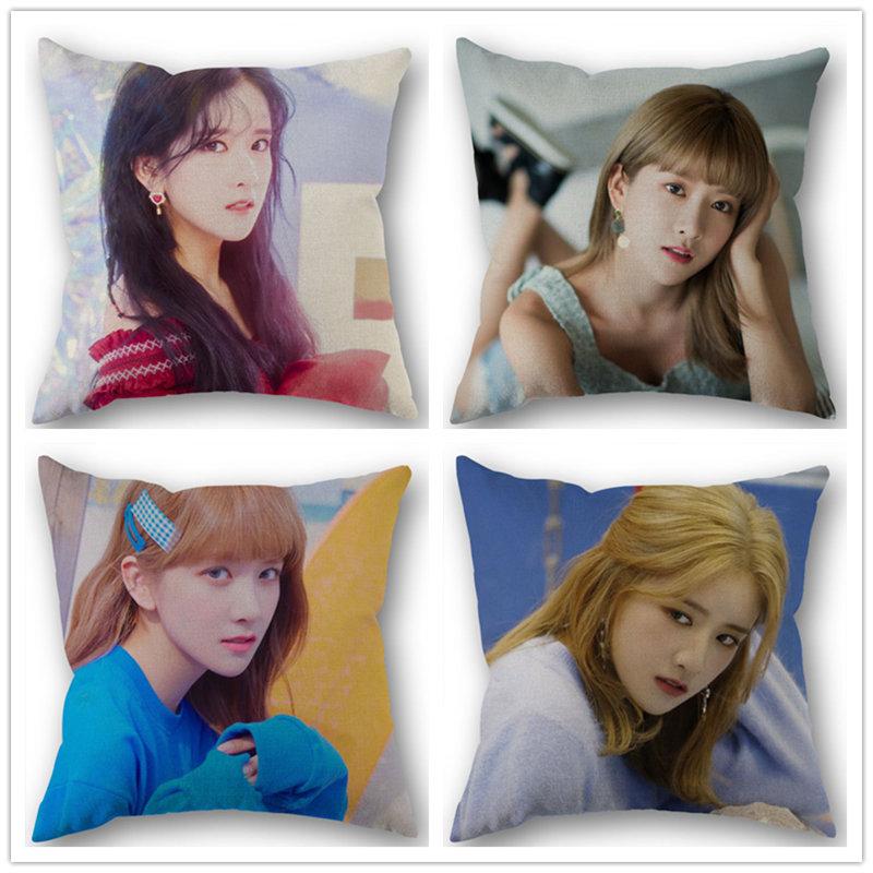 

Custom KPOP EXY WJSN Cotton Linen Square Zippered Pillow Cover For Office Family Customize Your Picture 45*45cm Pillow Case