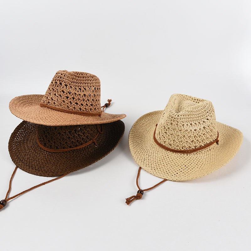 

Panama Hat Summer Sun Hats for Women Man Beach Straw Hats for Men UV Protection Cap chapeau femme women's cowboy caps, Coffee