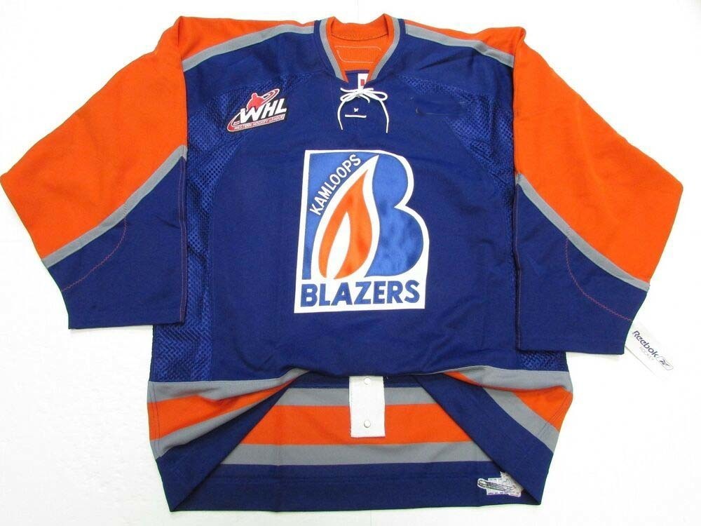 

STITCHED CUSTOM KAMLOOPS BLAZERS WHL BLUE HOCKEY JERSEY ADD ANY NAME NUMBER MENS KIDS JERSEY -5XL