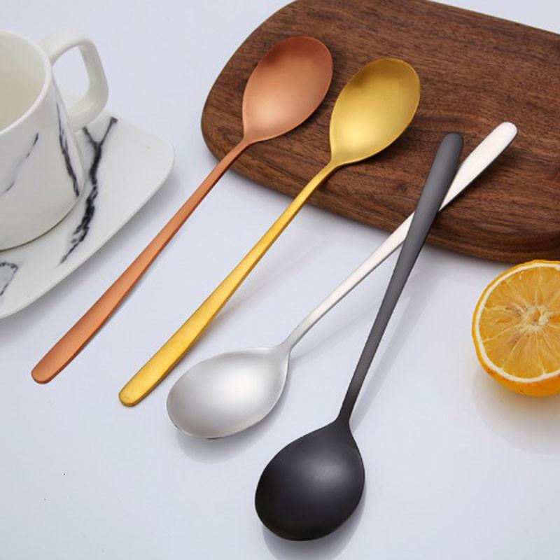 

304 Stainless Steel Spoon Long Handle Exquisite Korean Style Dinner Spoon Household restaurant Coffee Soup Stirred Tableware
