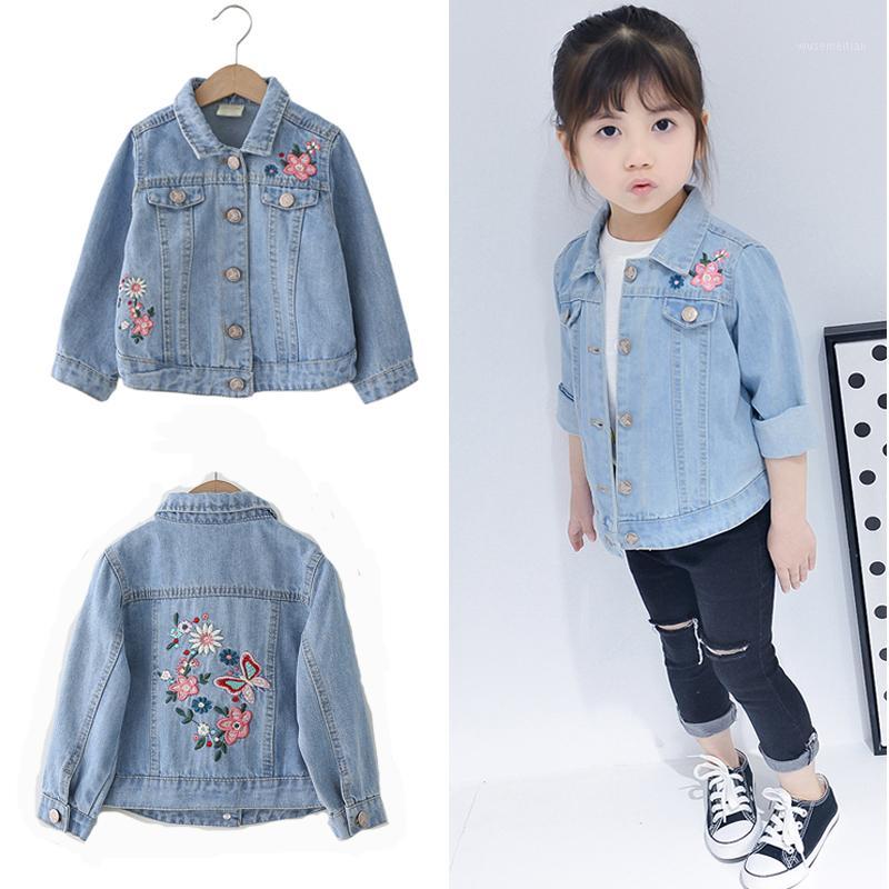 

Girls Denim Jackets Girls Clothes Coat Spring Autumn Sport Clothes Flower Print Children Fahion Kids1