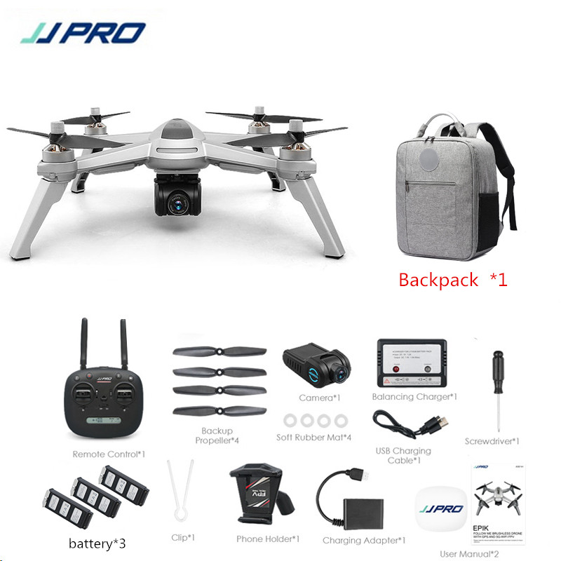 

JJRC JJPRO X5 5G GPS WIFI RC Drone FPV With 1080P HD Camera Point of Interest 18Mins Flying Time Altitude Mode RC Quadcopter RTF, X5 with 1 battery