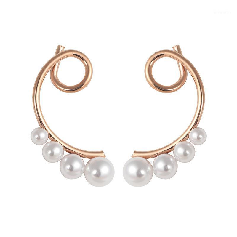 

JIOROMY 2020 New Arrival Titanium Steel Stud Earrings For Women Hearts Pearls Gold Earring Girls Simple Jewelry1