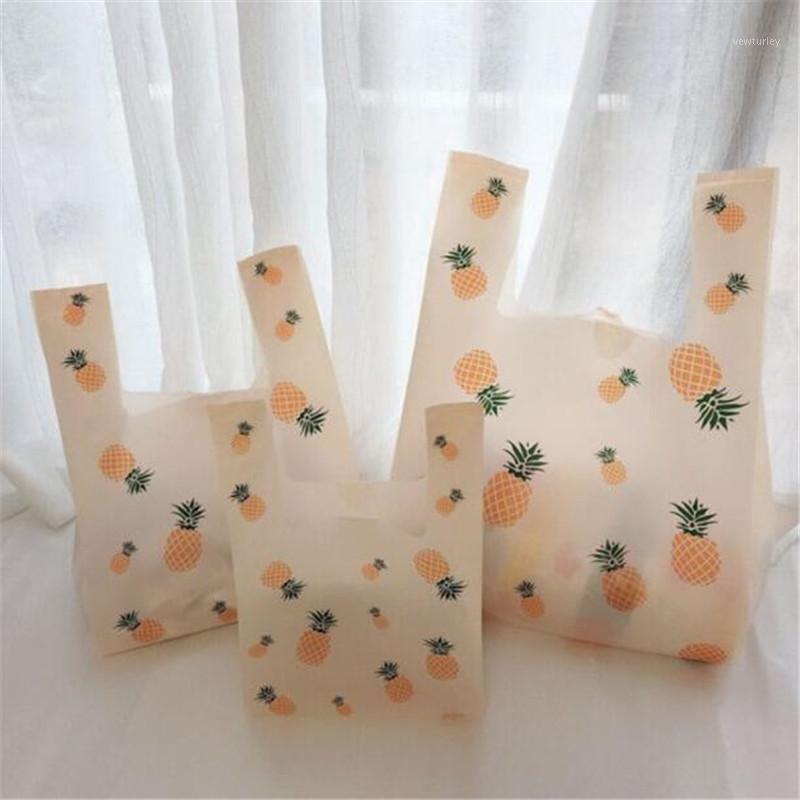 

50Pcs/Lot Supermarket Plastic Bags Shopping Bags Packaging Vegetables Gift Bag Good Quality Vest Pineapple Birthday Pouches1