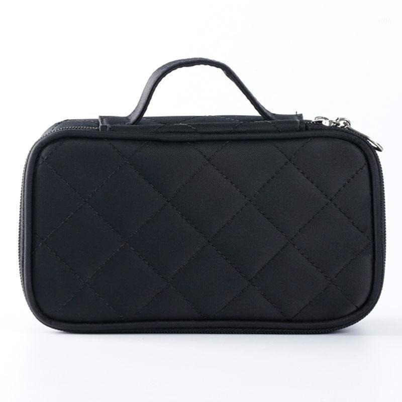

Women Cosmetic Bags Makeup travel organizer portable kosmetyczka case double waterproof maquillaje storage make up toiletry bag1, Black