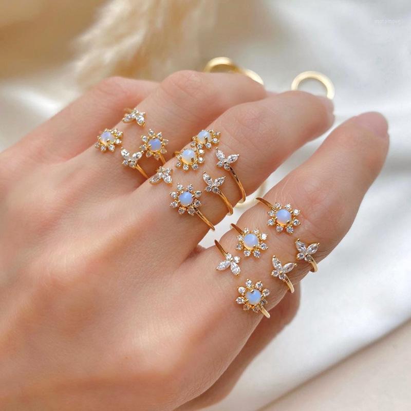 

1 PC Sweet Women Fashion Dainty Crystal Butterfly Gem Flower Simple Rings for Women Trendy Adjustable Ring Lovely Jewelry Gifts1