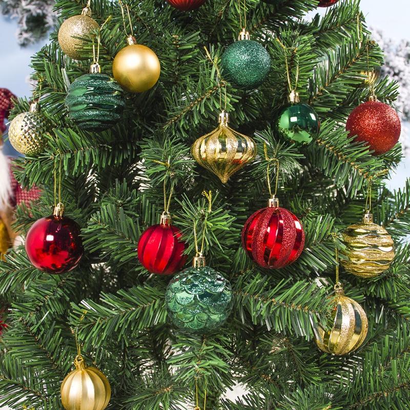 

Christmas Decoration 30 Sets Of Boxed PVC Dusted Shaped Christmas Ball Tree Pendant Decoration1