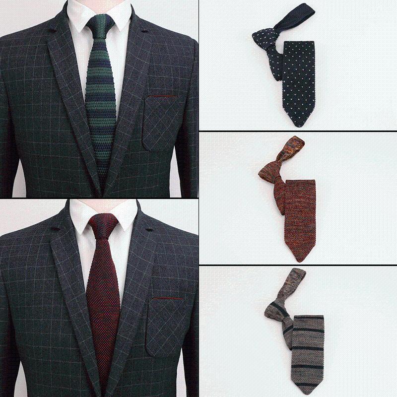 

2020 New 7cm Knitted Ties for Mens Suits Neckties Knitting Neck Ties for Wedding Party Dress gravatas Slim Necktie1
