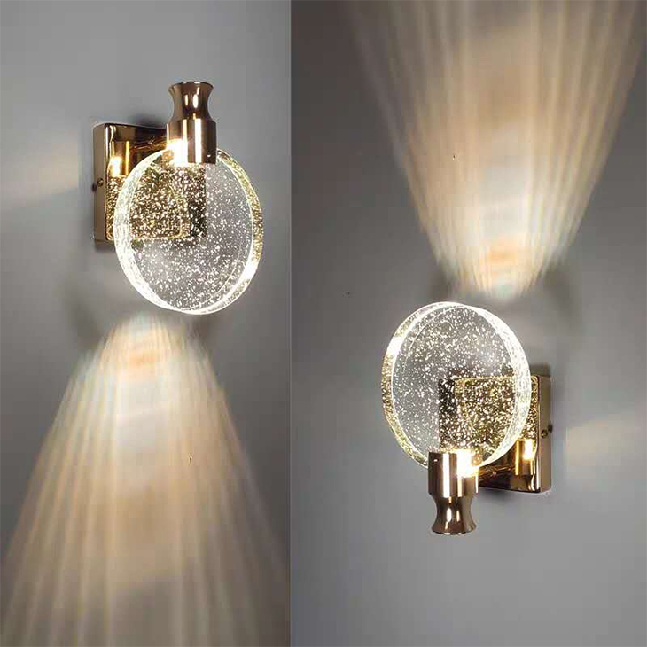 

Luxury crystal wall lamps LED bedroom bedside lights gold/silver aisle decoration background lamp fashion makeup light