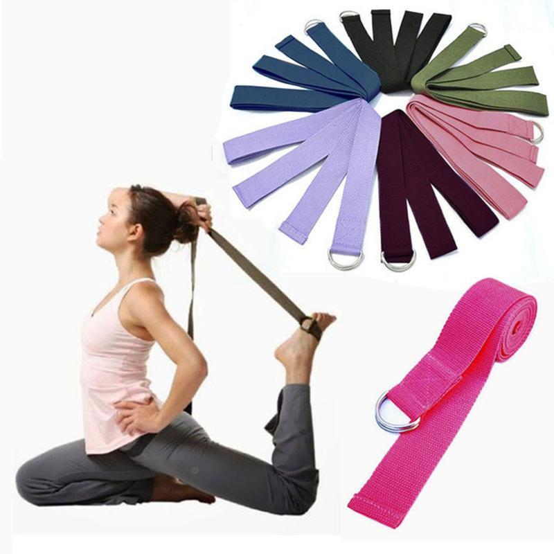 

183/250cm Belts Fitness Exercise New Multi-Colors Women Yoga Stretch Strap Gym Rope Figure Waist Leg Resistance Bands Cotton T1, Beige